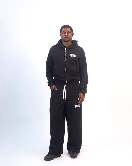 KAINOS BLACK ZIP UP HOODIE