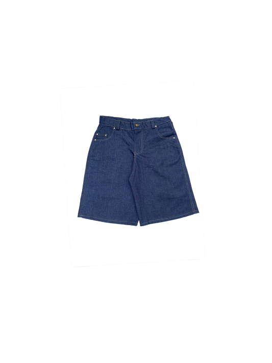 DENIM BAGGY SHORTS - BLUE